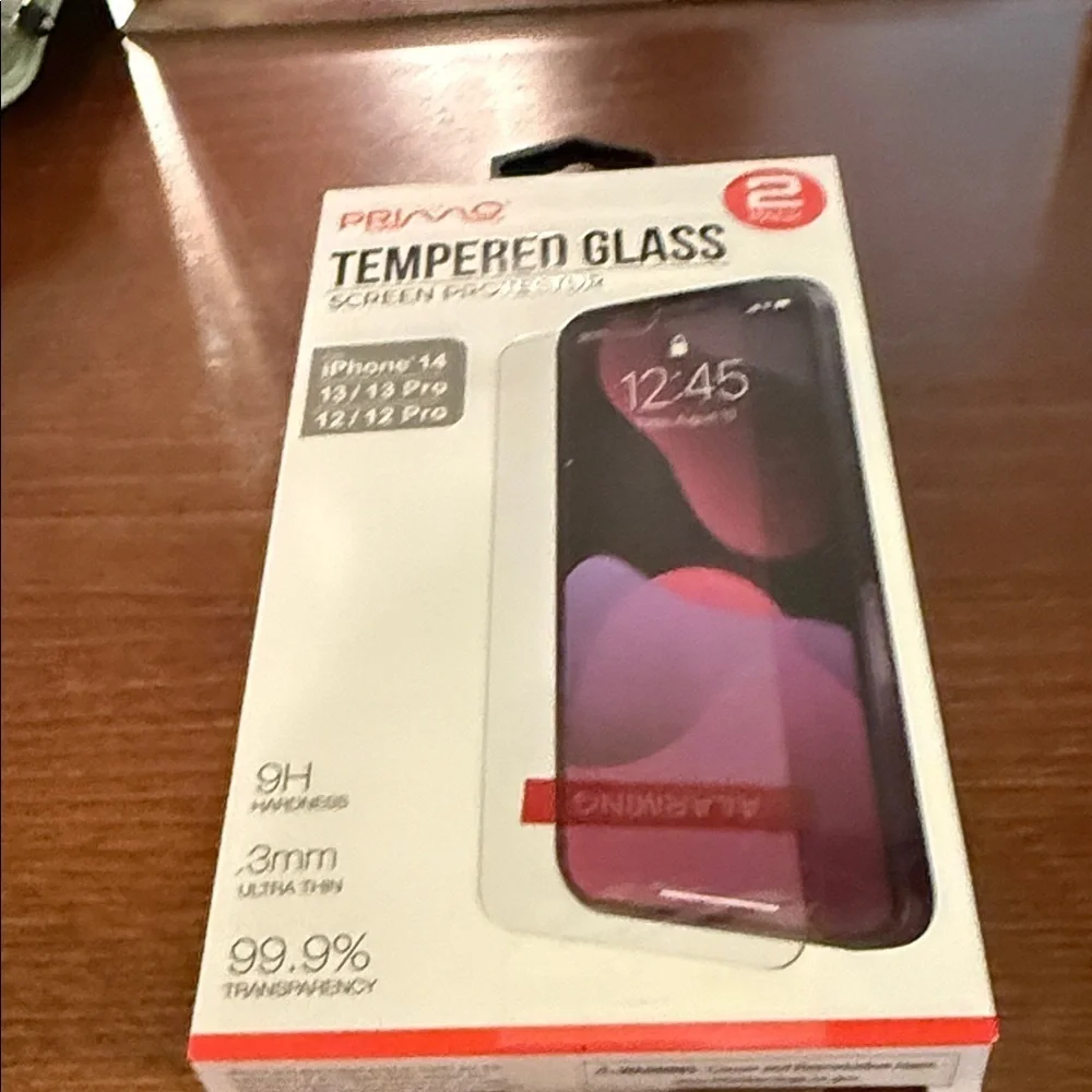 PRIMAO Tempered Glass Screen Protector for iPhone 14/13/13 Pro/12/12 Pro - Clear